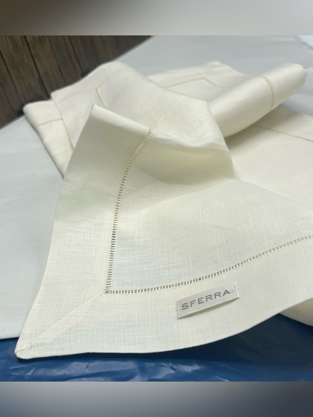 $93 Sferra Classico Linen Table Runner 15x70” , ECRU